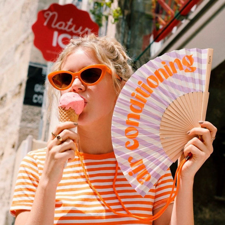 Hand Fan - "Air Conditioning" Stripes decorative fans Fisura