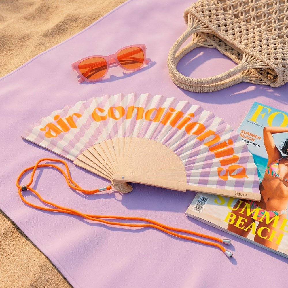 Hand Fan - "Air Conditioning" Stripes decorative fans Fisura