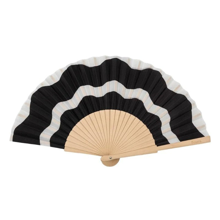 Hand fan Black &amp; White Waves - Stanleyandstone