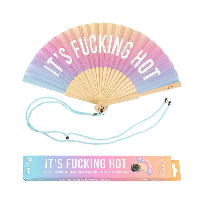Hand fan " Fucking hot" gradient - Glow in the dark - Stanleyandstone