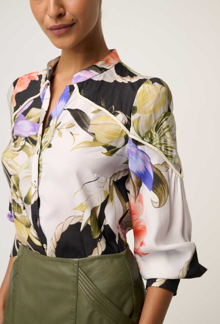 Harley Viscose Faille Shirt in Tangled Blossom Blouse Once Was