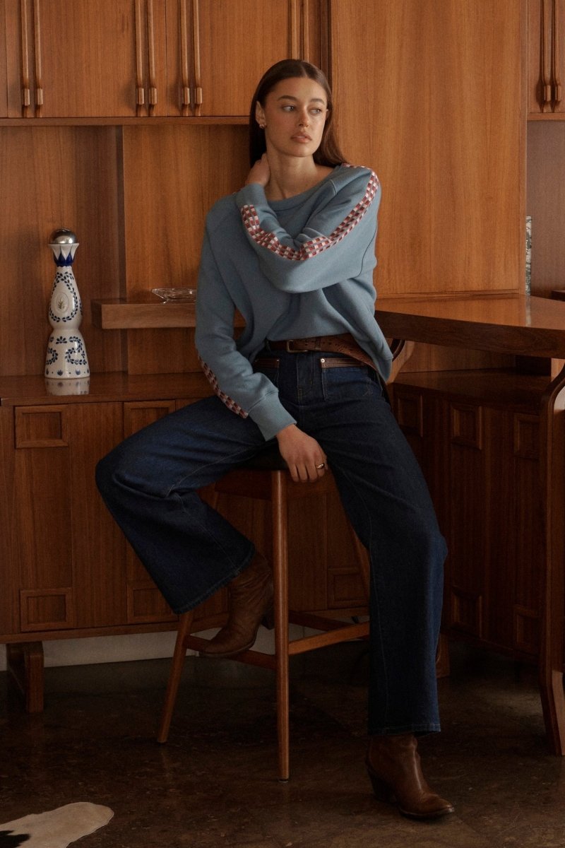 Harper Jean | Leather Pocket - Palisade Blue Kireina