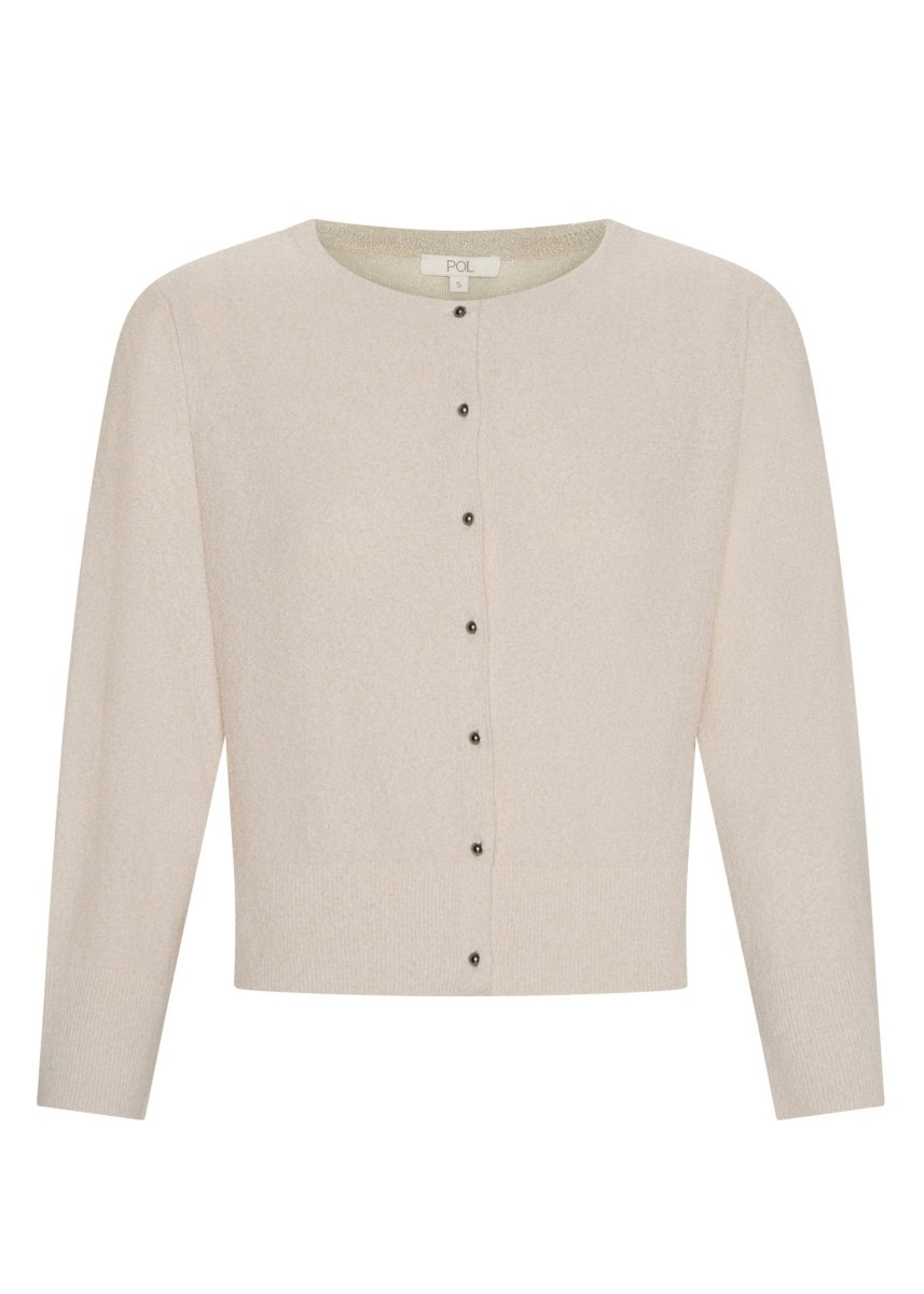 Haven Cardigan Lurex Back - Pebble cardigan POL