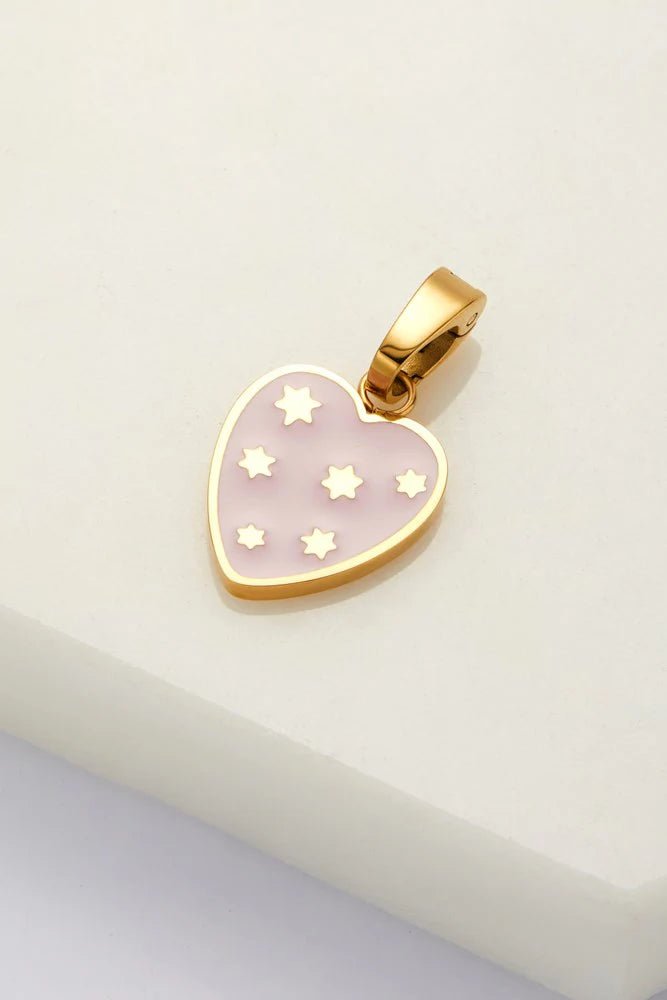 Heart & Star Charm pink charms Zafino Jewellery