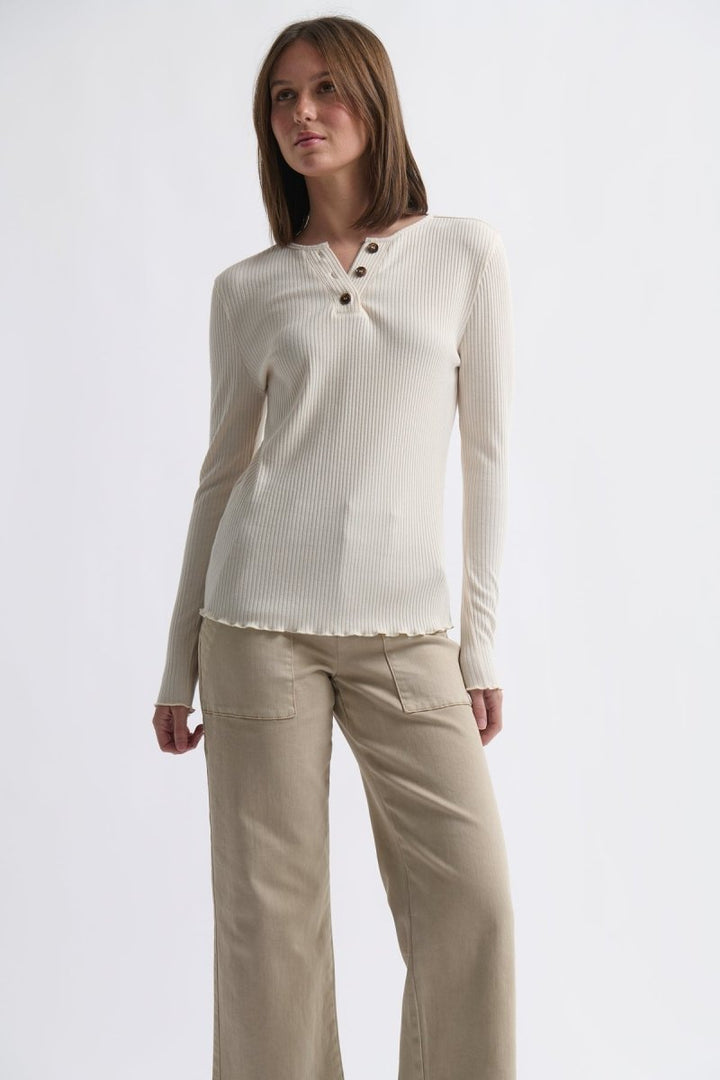 Heather Top - Vanilla long sleeve top Kireina Australia