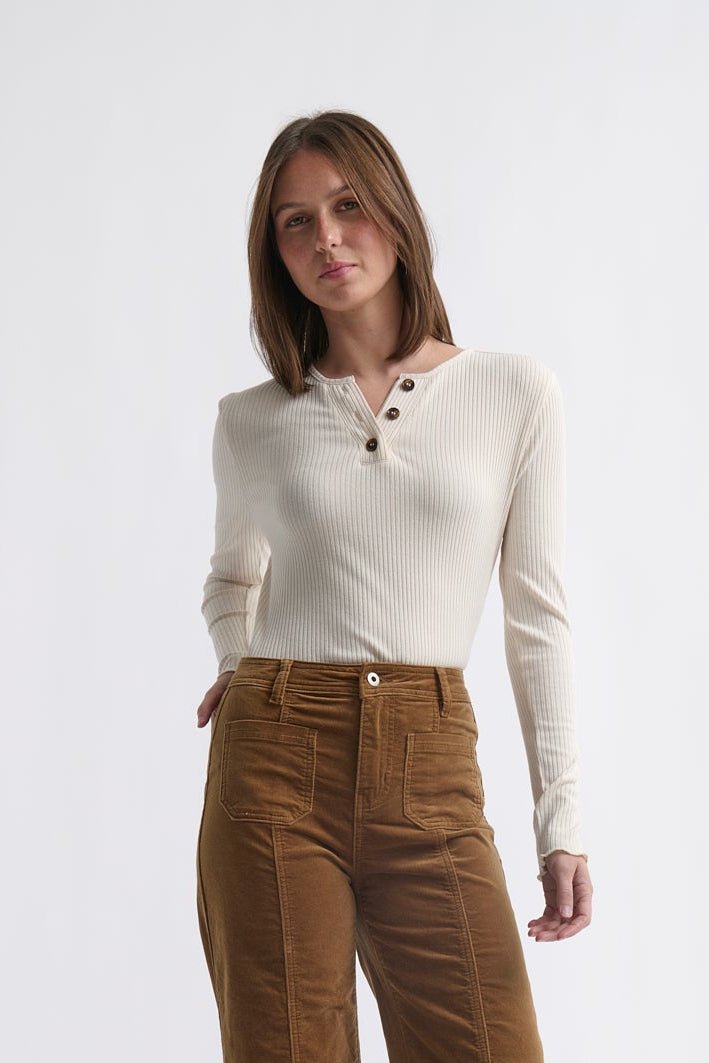 Heather Top - Vanilla long sleeve top Kireina Australia
