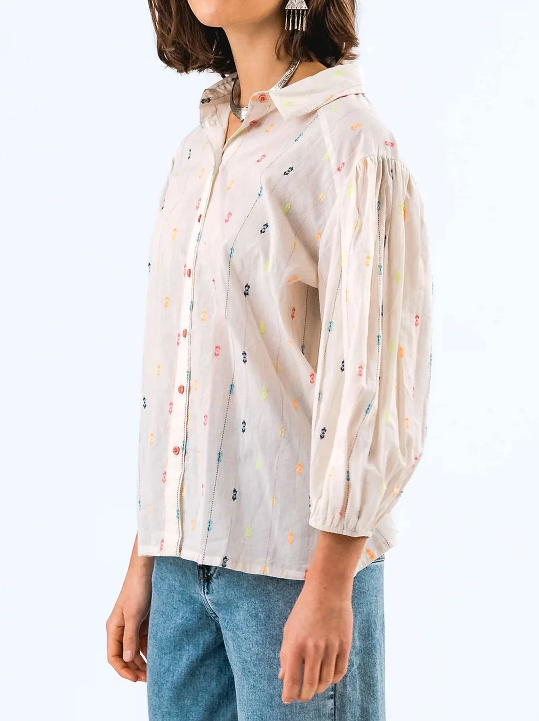 Heidi Shirt 3/4 - CREME blouse Lollys Laundry