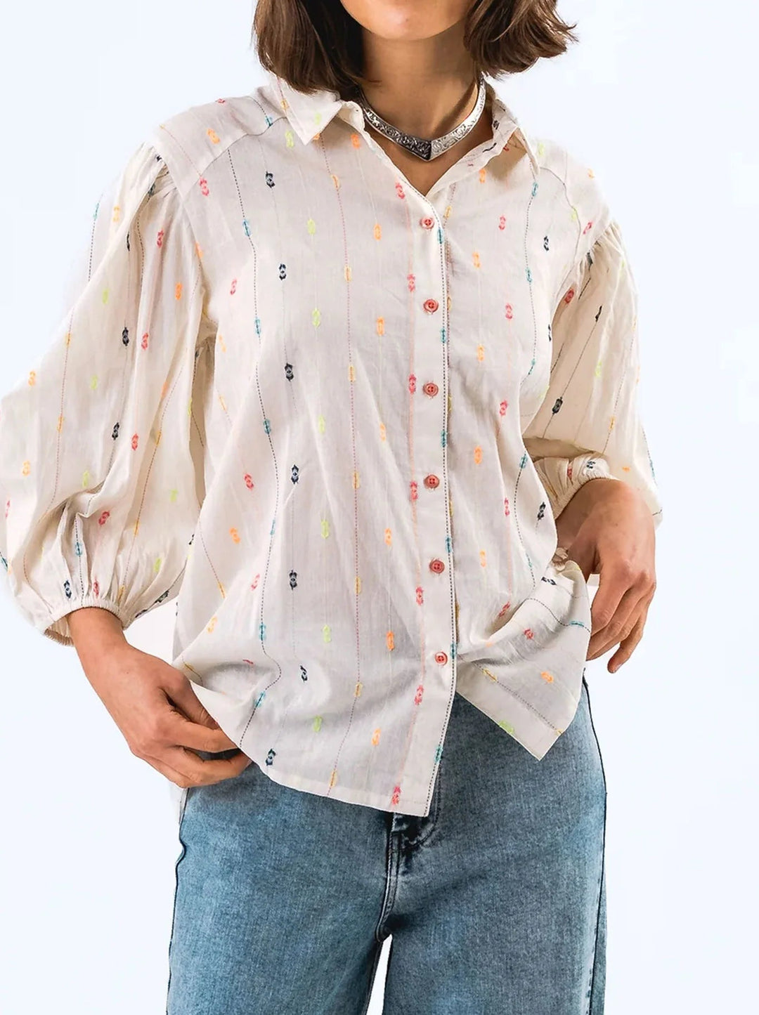 Heidi Shirt 3/4 - CREME blouse Lollys Laundry