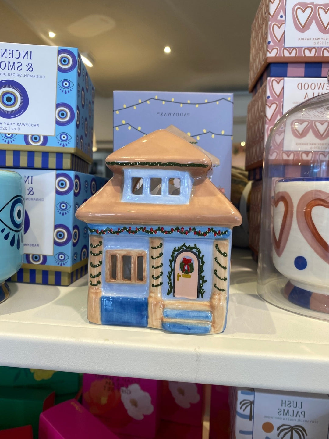 Holiday Town Incence house in blue box PaddyWax