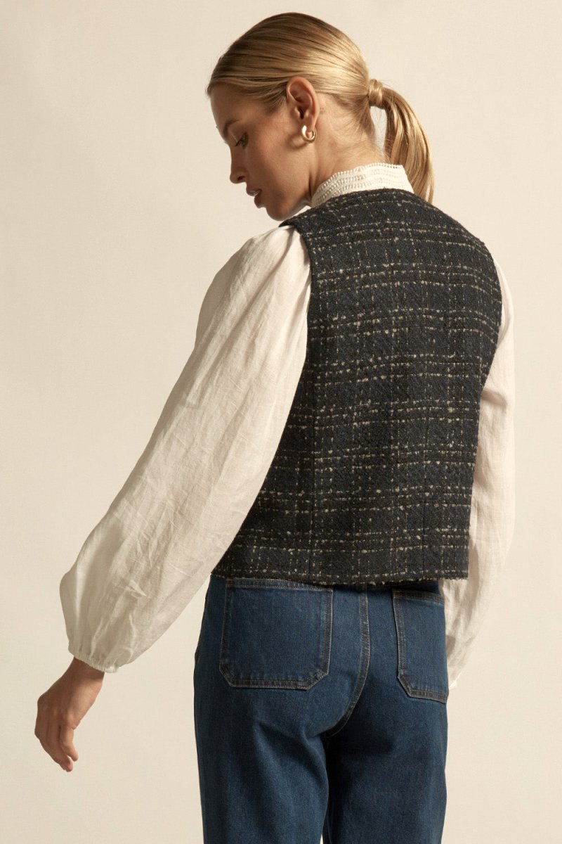 Hush vest - midnight check vest Zoe Kratzmann