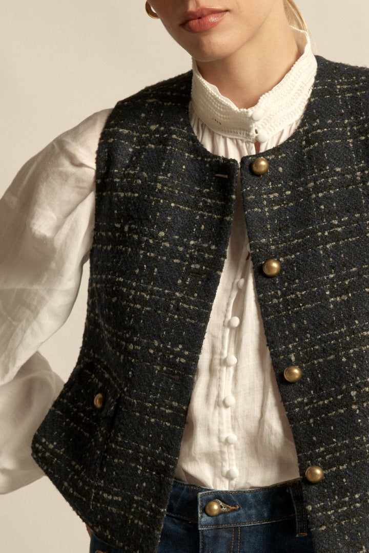 Hush vest - midnight check vest Zoe Kratzmann