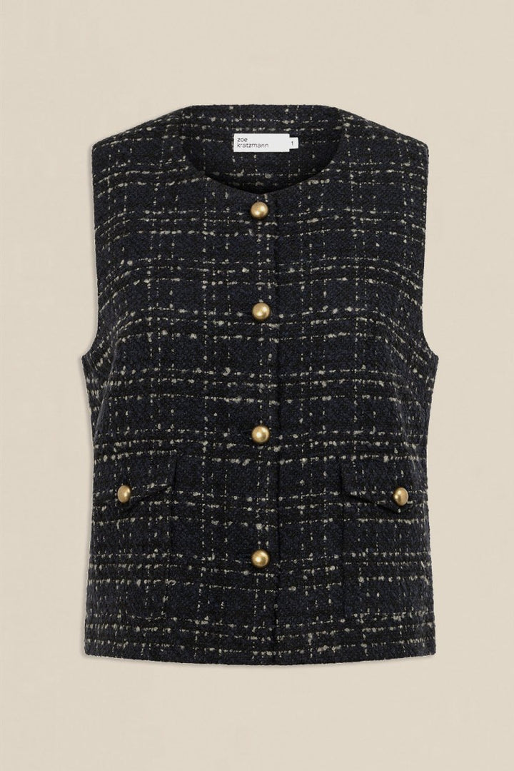 Hush vest - midnight check vest Zoe Kratzmann