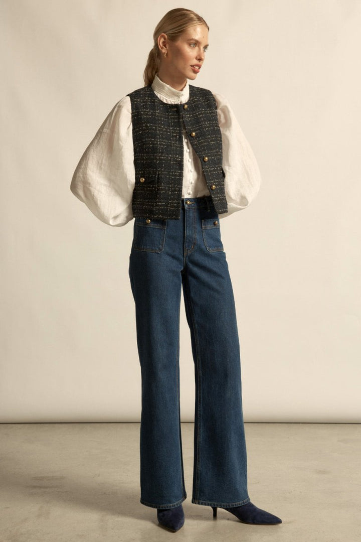 Hush vest - midnight check vest Zoe Kratzmann