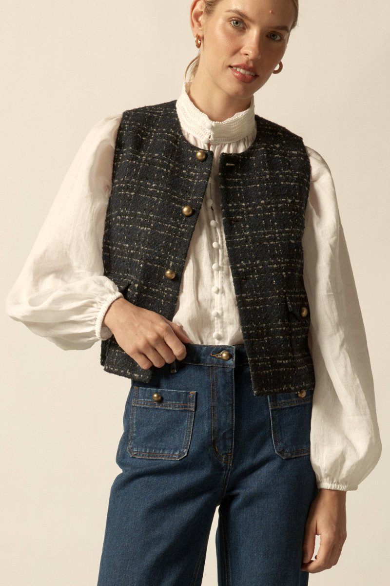 Hush vest - midnight check vest Zoe Kratzmann