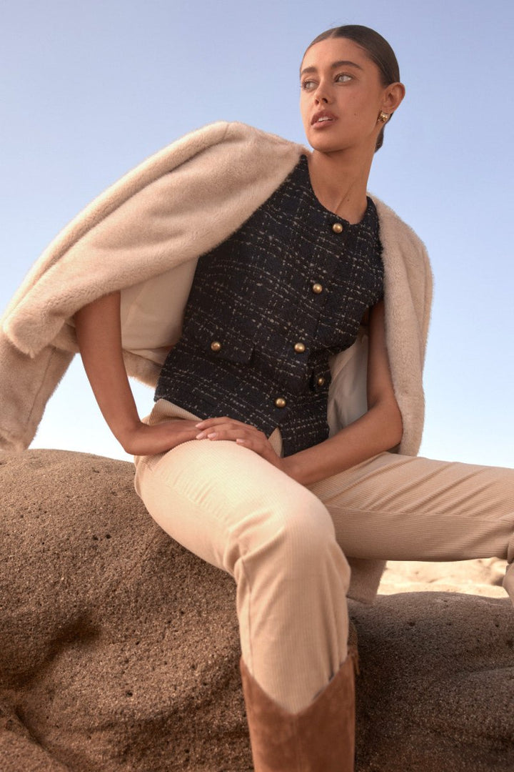 Hush vest - midnight check vest Zoe Kratzmann