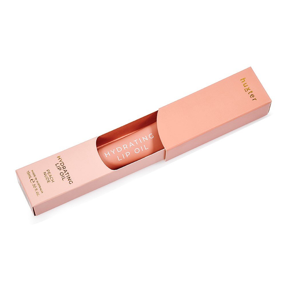 Hydrating Lip Oil 15ml - Peach Nude Huxter