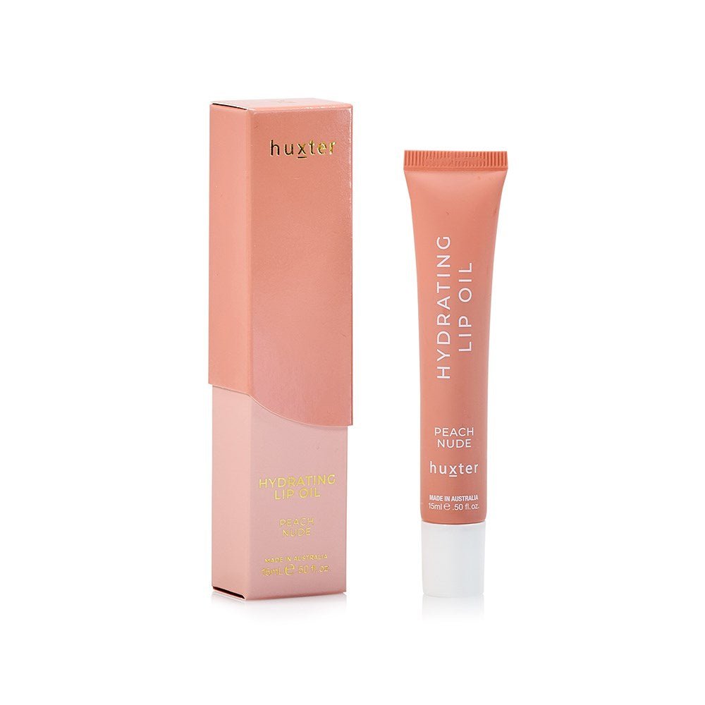 Hydrating Lip Oil 15ml - Peach Nude Huxter