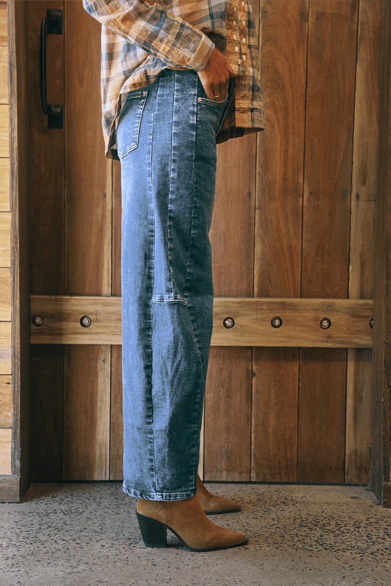 Idaho Barrel Jean - Mid Wash Denim Italian Star