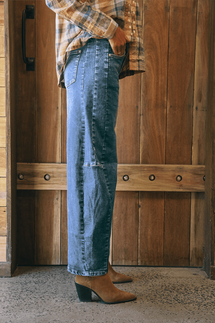 Idaho Barrel Jean - Mid Wash Denim Italian Star