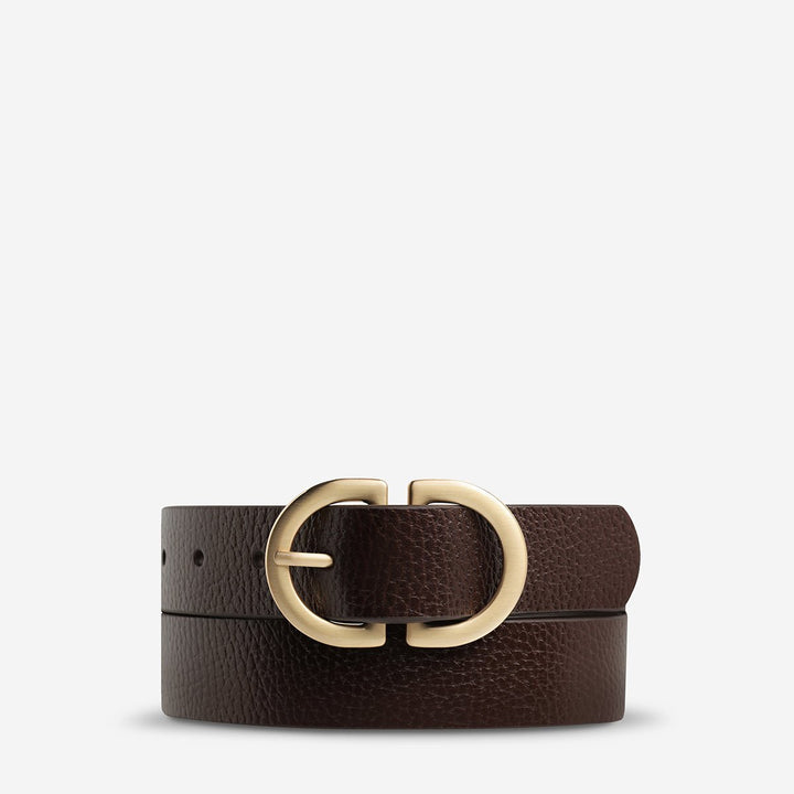 In Reverse Belt - Choc/Gold Status Anxiety