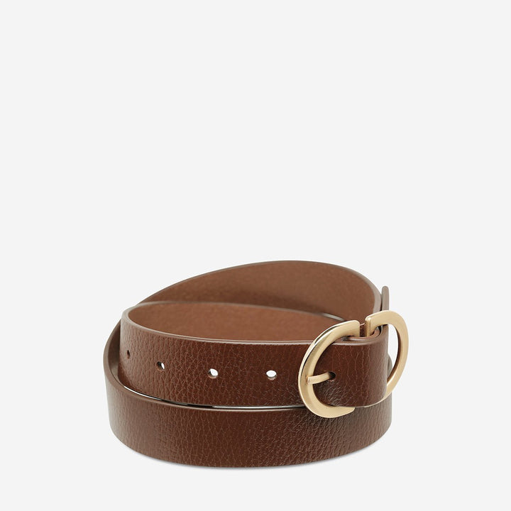 In Reverse Belt - Tan/Gold Status Anxiety