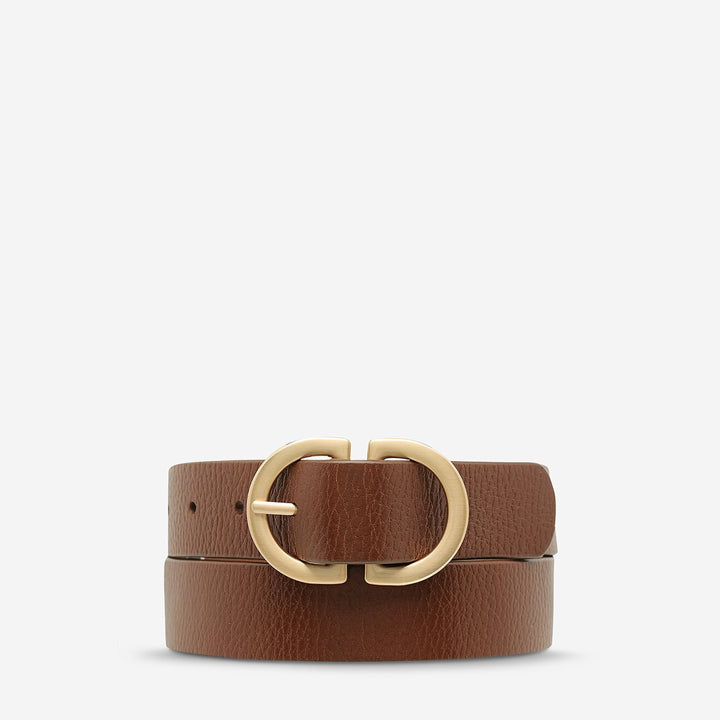 In Reverse Belt - Tan/Gold Status Anxiety