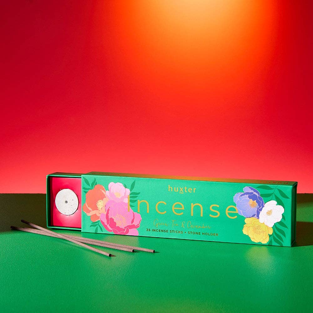 Incense Sticks Gift Box - 35 pack | Green Tea & Cucumber Huxter