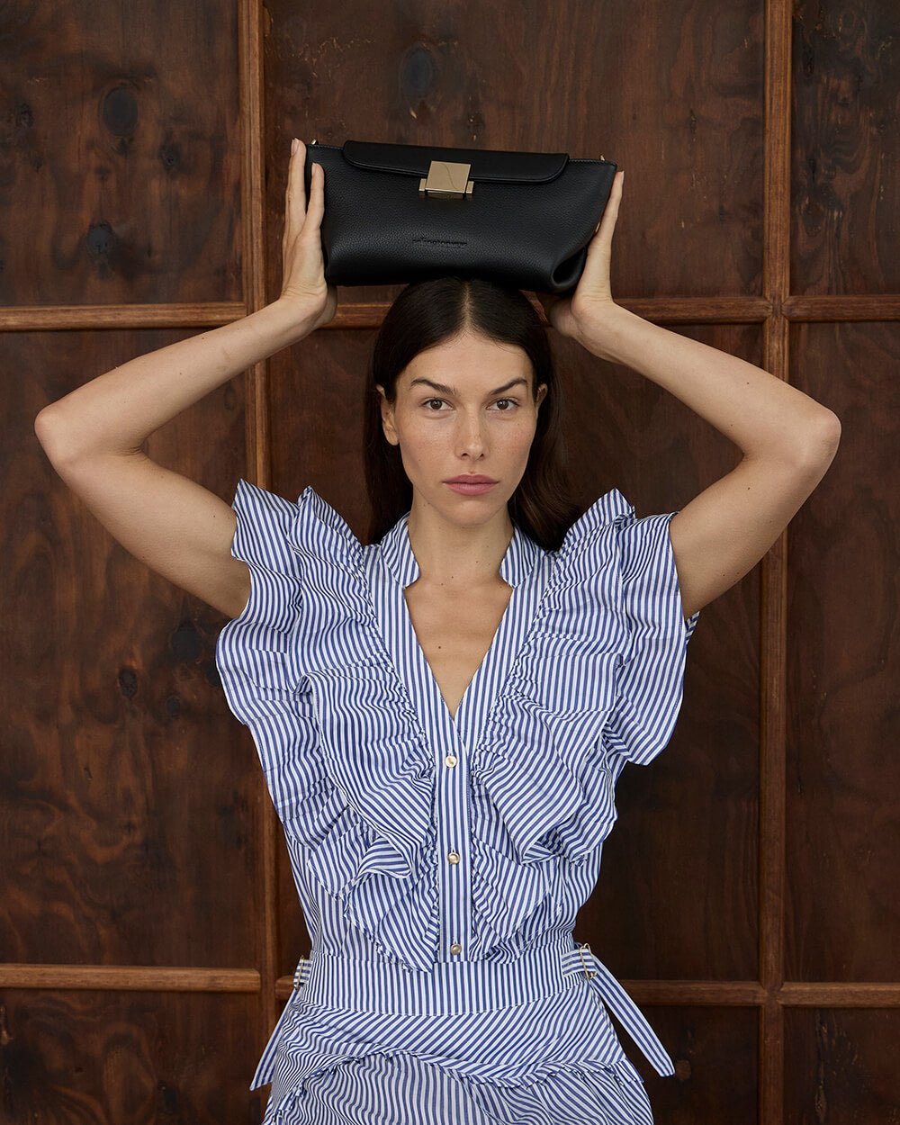 Indie Ruffle Shirt - Stripe Cotton Blouse Arlington Milne