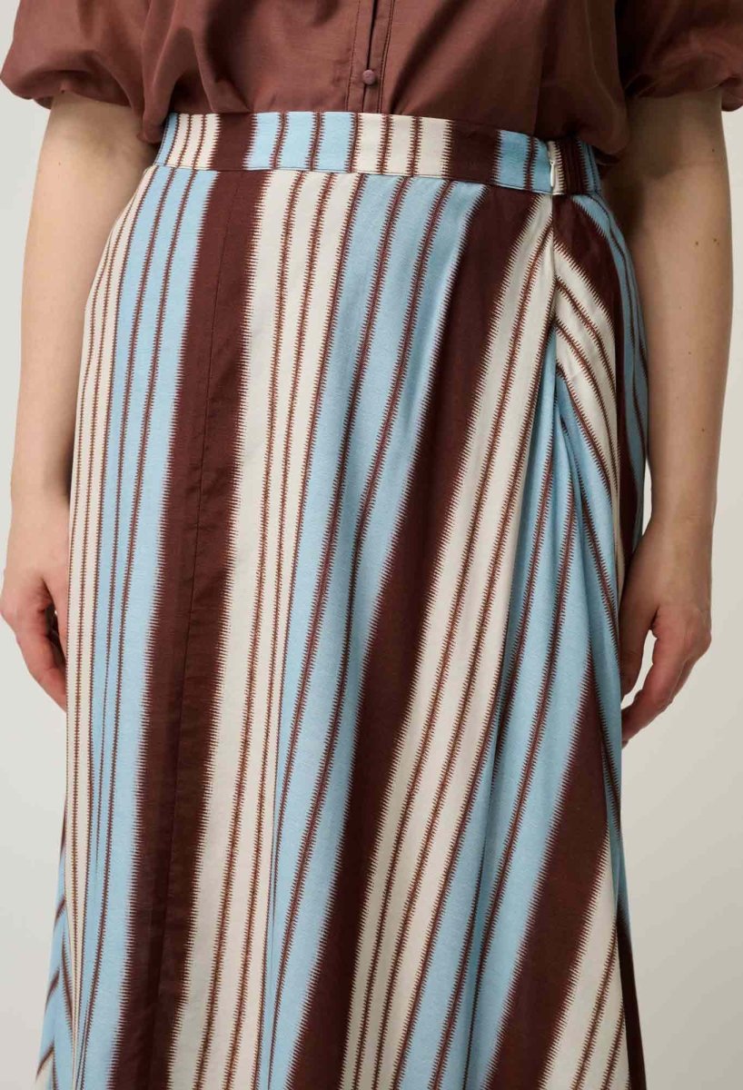 Iris Viscose Blend Skirt in Iridescent Stripe skirt Once Was