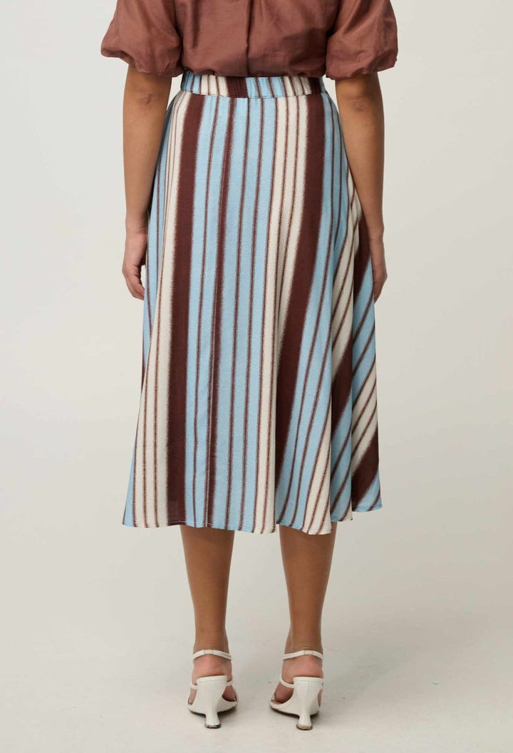 Iris Viscose Blend Skirt in Iridescent Stripe skirt Once Was