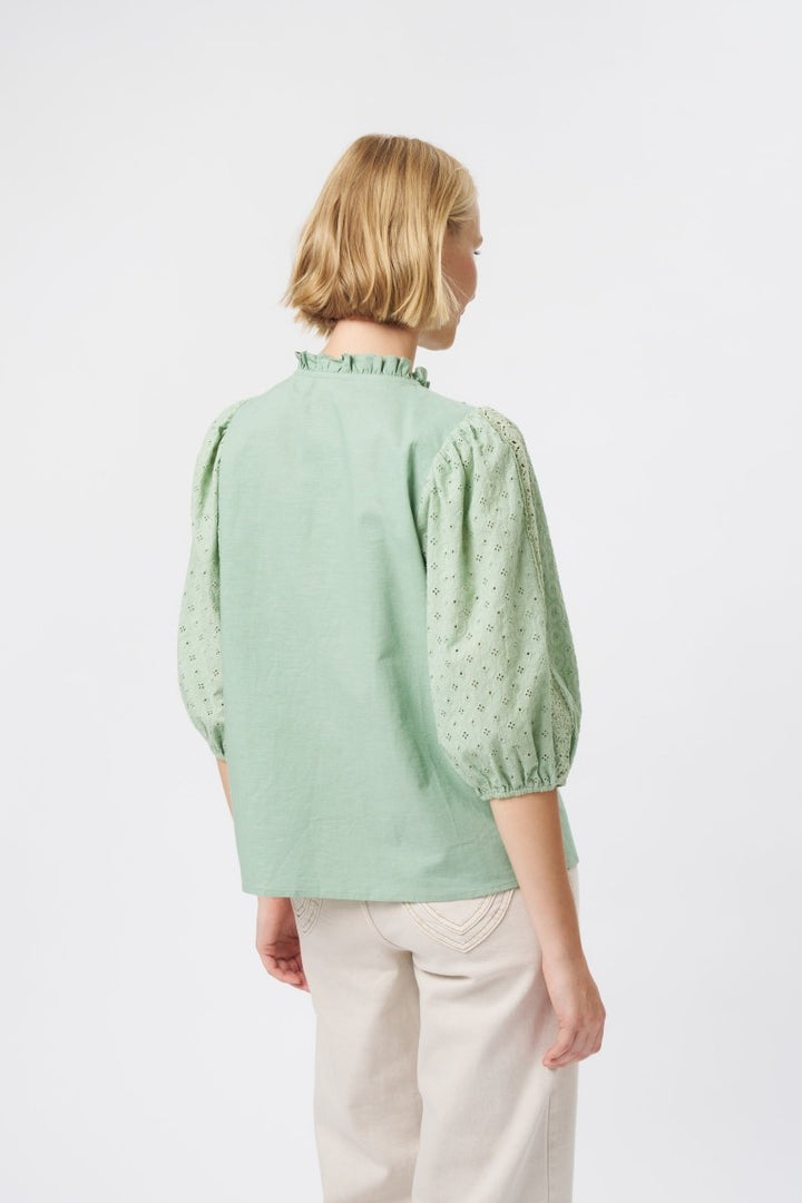 Isabella Shirt - Grape Green Blouse Kireina