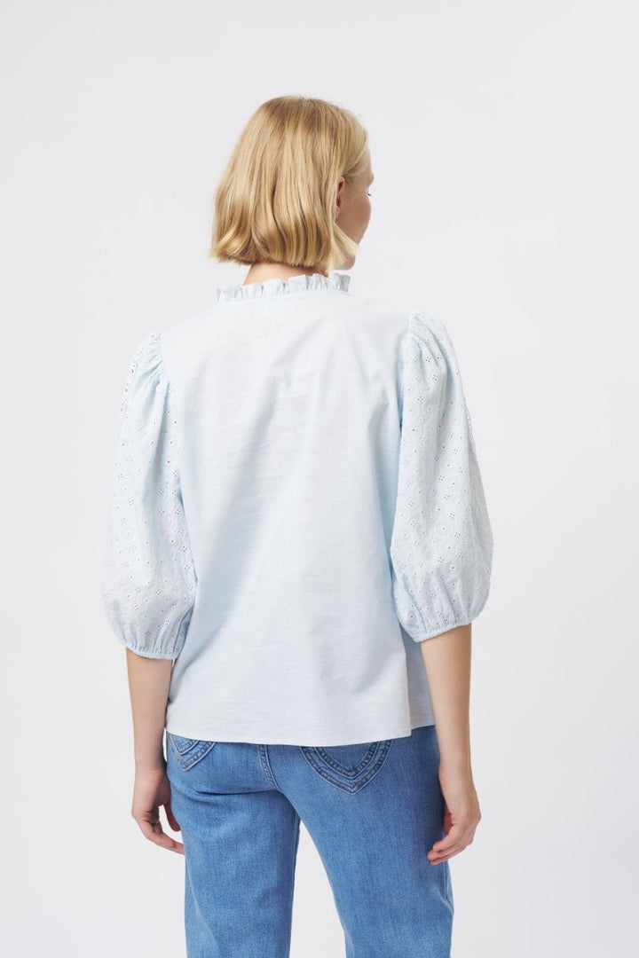 Isabella Shirt - Powder Blue Blouse Kireina
