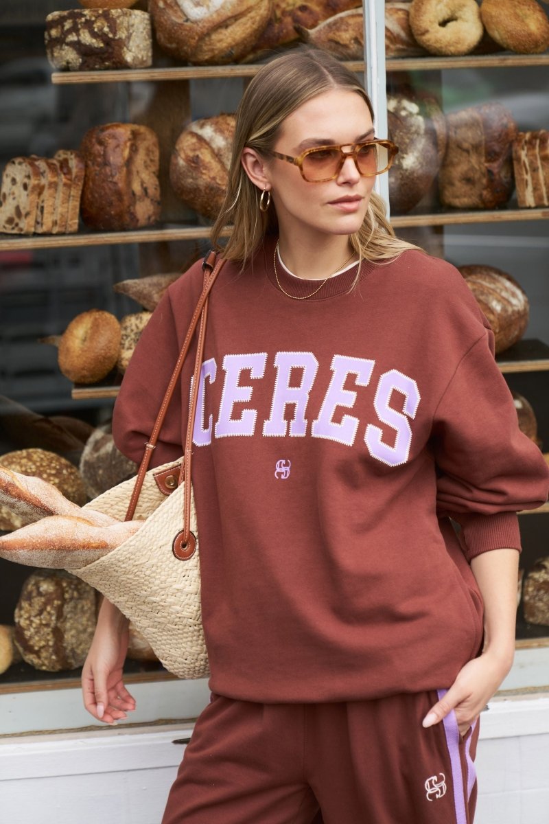 Isla Oversized Slouchy Crew - Burnt toffee / orchard Sweater Ceres Life
