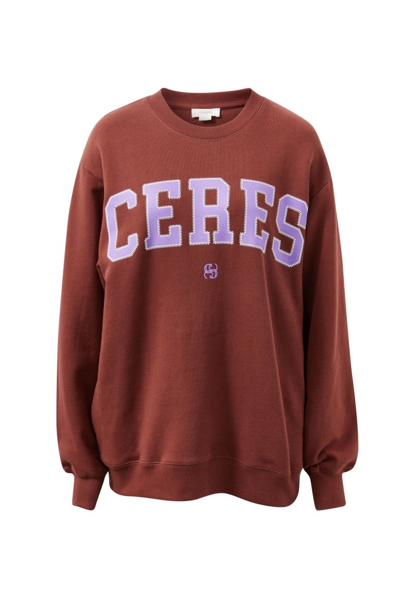 Isla Oversized Slouchy Crew - Burnt toffee / orchard Sweater Ceres Life