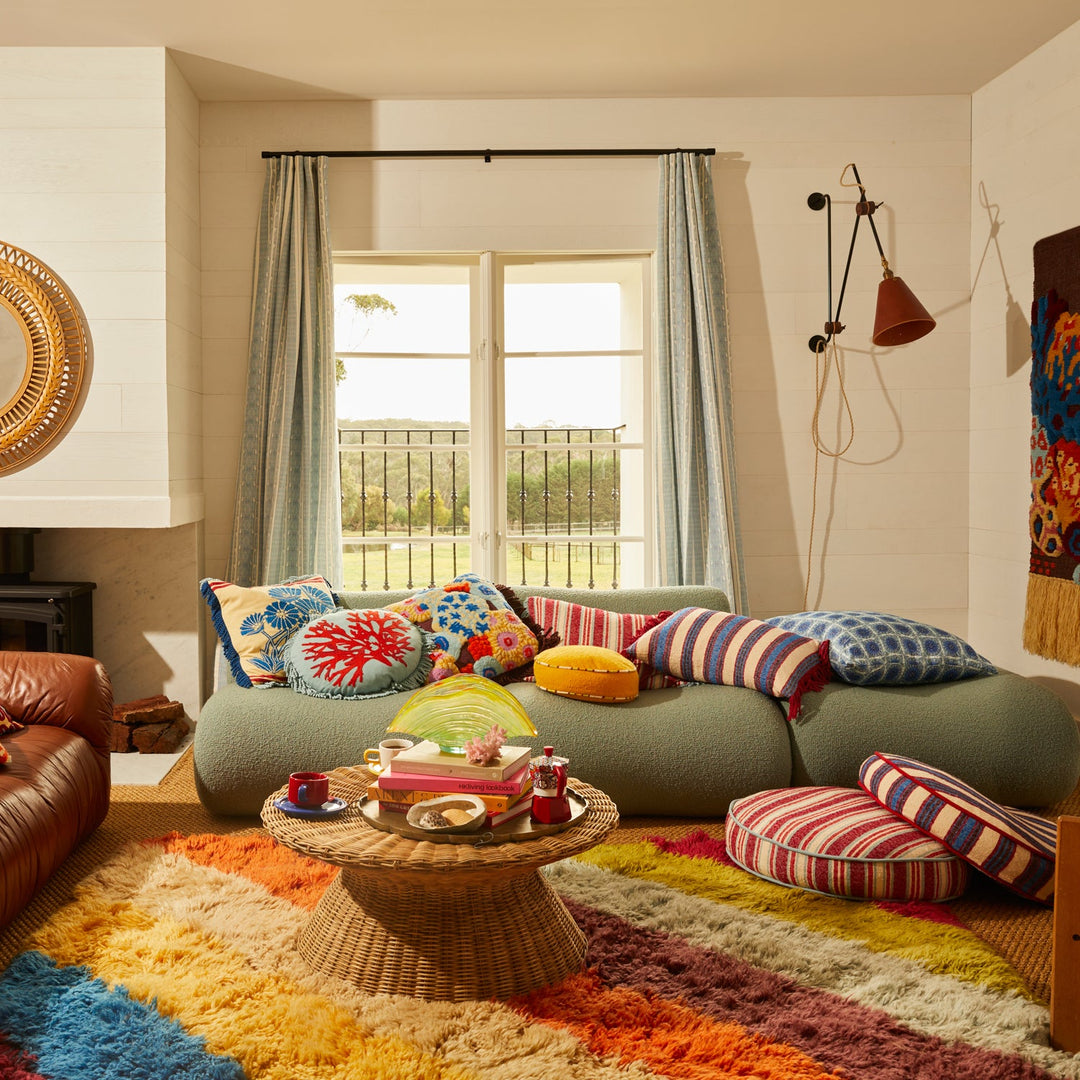 Emilia Embroidered Cushion Sage & Clare