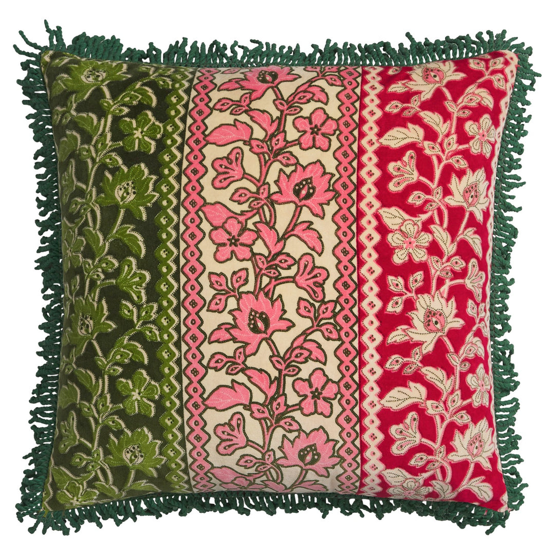 Thea Velvet Cushion - Kelp Sage & Clare