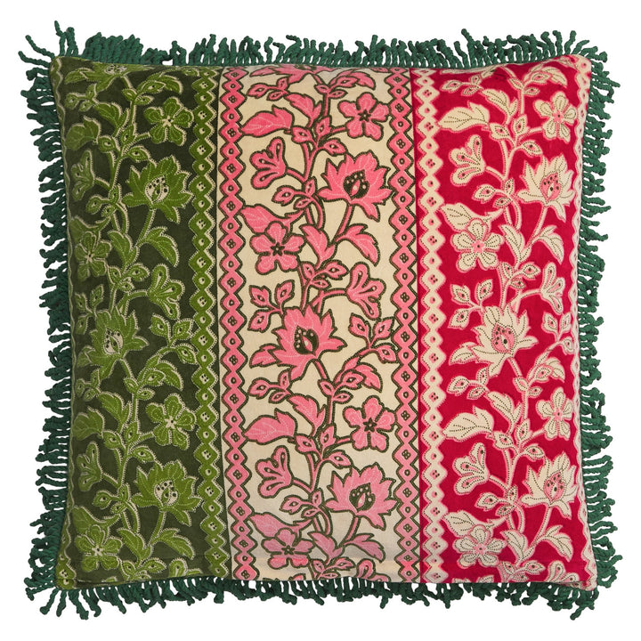 Thea Velvet Cushion - Kelp Sage & Clare