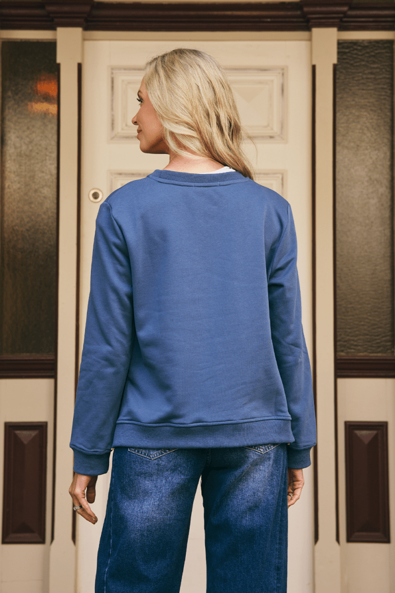 Italian Star Florentine Sweat - Navy - Stanleyandstone