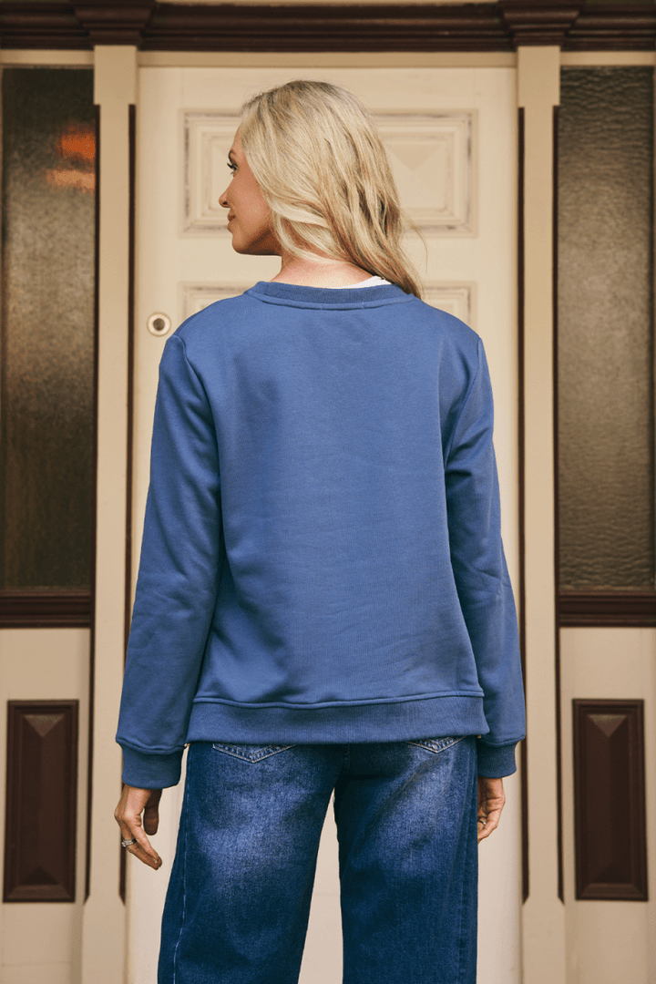 Italian Star Florentine Sweat - Navy - Stanleyandstone