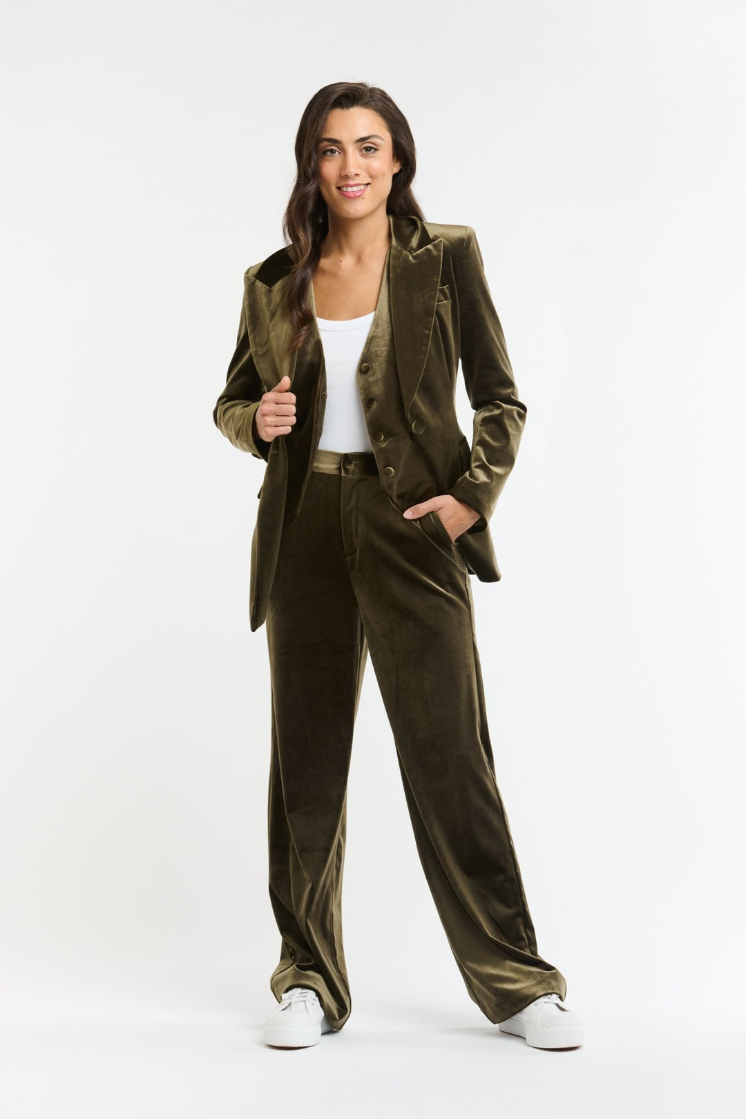 Italian Star Jets Velvet Pants - Khaki Pants Italian Star