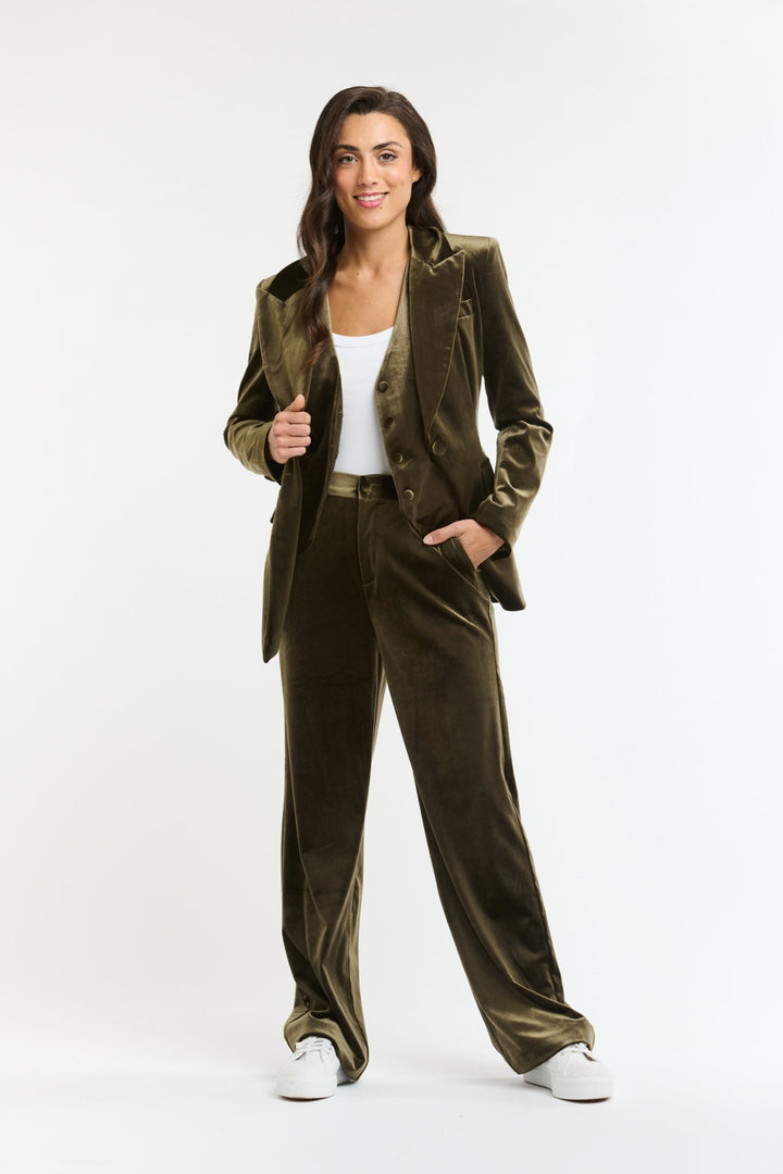 Italian Star Jets Velvet Pants - Khaki Pants Italian Star