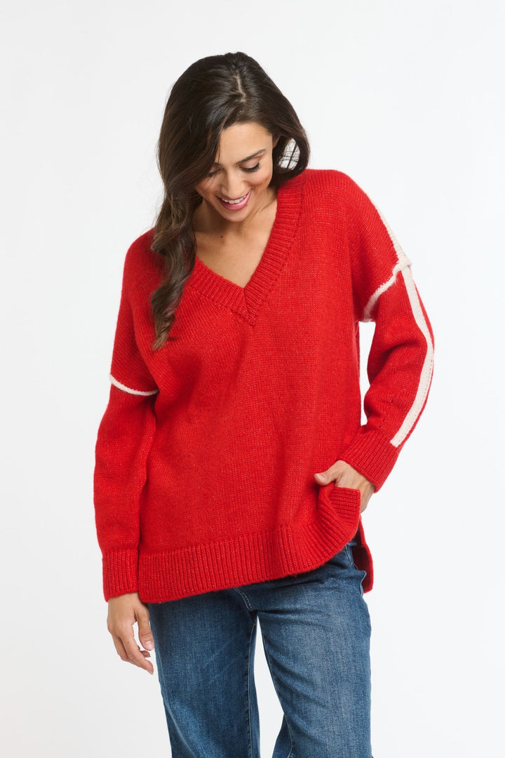 Italian Star Mohair Piper Knit - red jumper Italian Star