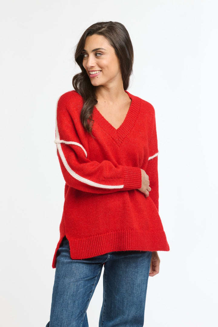 Italian Star Mohair Piper Knit - red jumper Italian Star