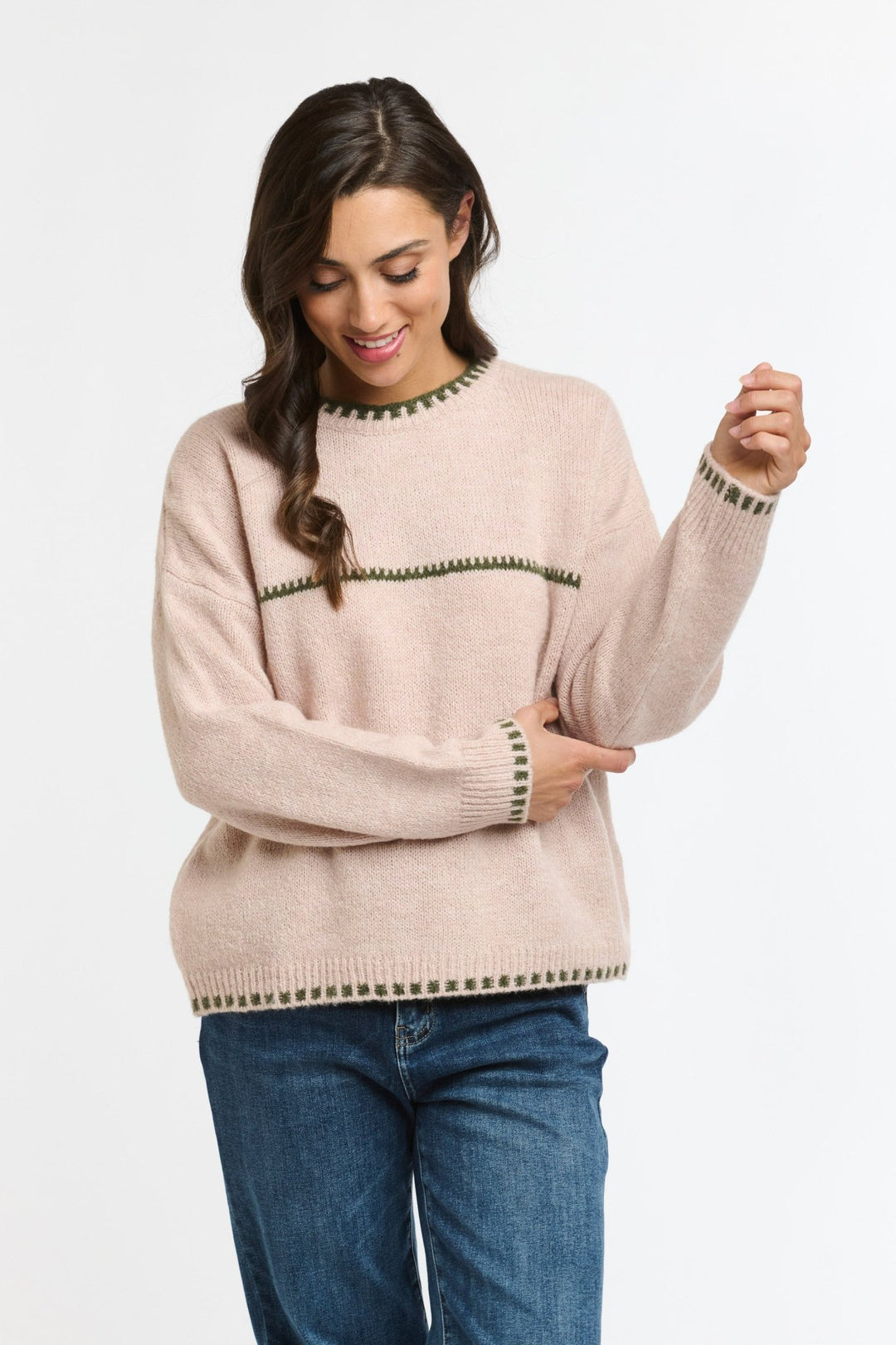 Italian Star Stitches Jumper - Pink jumper Italian Star