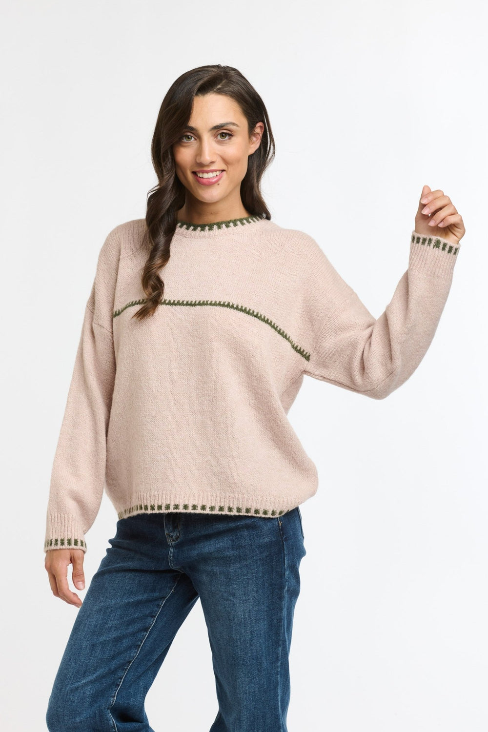 Italian Star Stitches Jumper - Pink jumper Italian Star