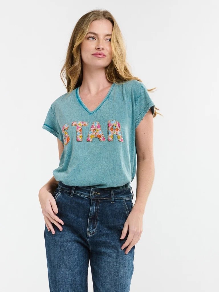 Italian Star T- Shirt - BLUE STAR blouse Italian Star