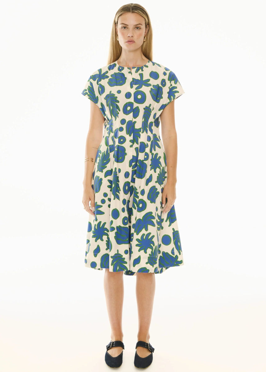 Jaine Tucked Dress - Donut Palm - Stanleyandstone