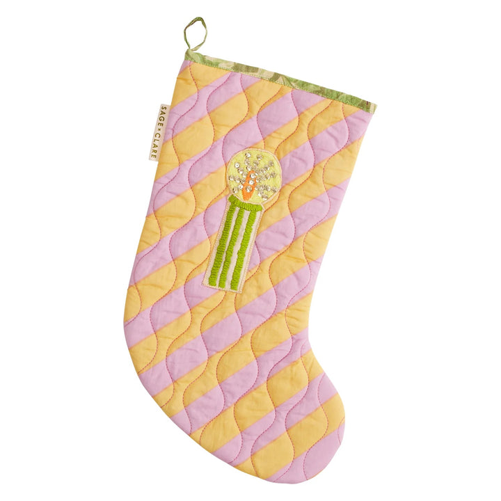 Jarita Stripe Christmas Stocking - Mauve Christmas Sage & Clare