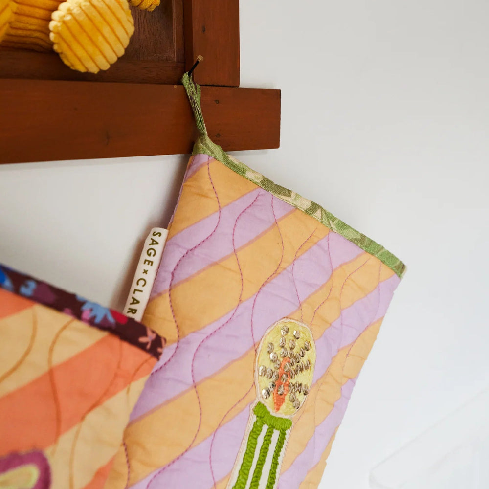 Jarita Stripe Christmas Stocking - Mauve Christmas Sage & Clare