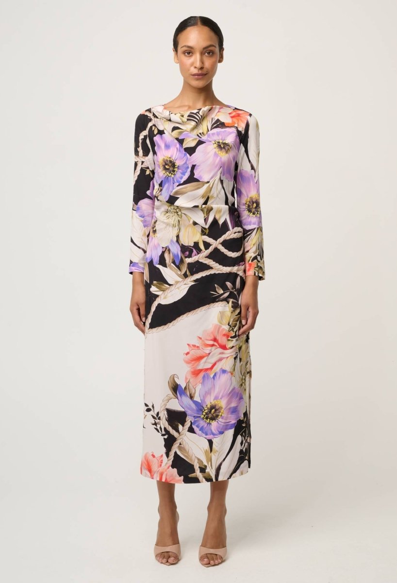 Jayden Cupro Viscose Stretch Dress in Tangled Blossom Dress OnceWas